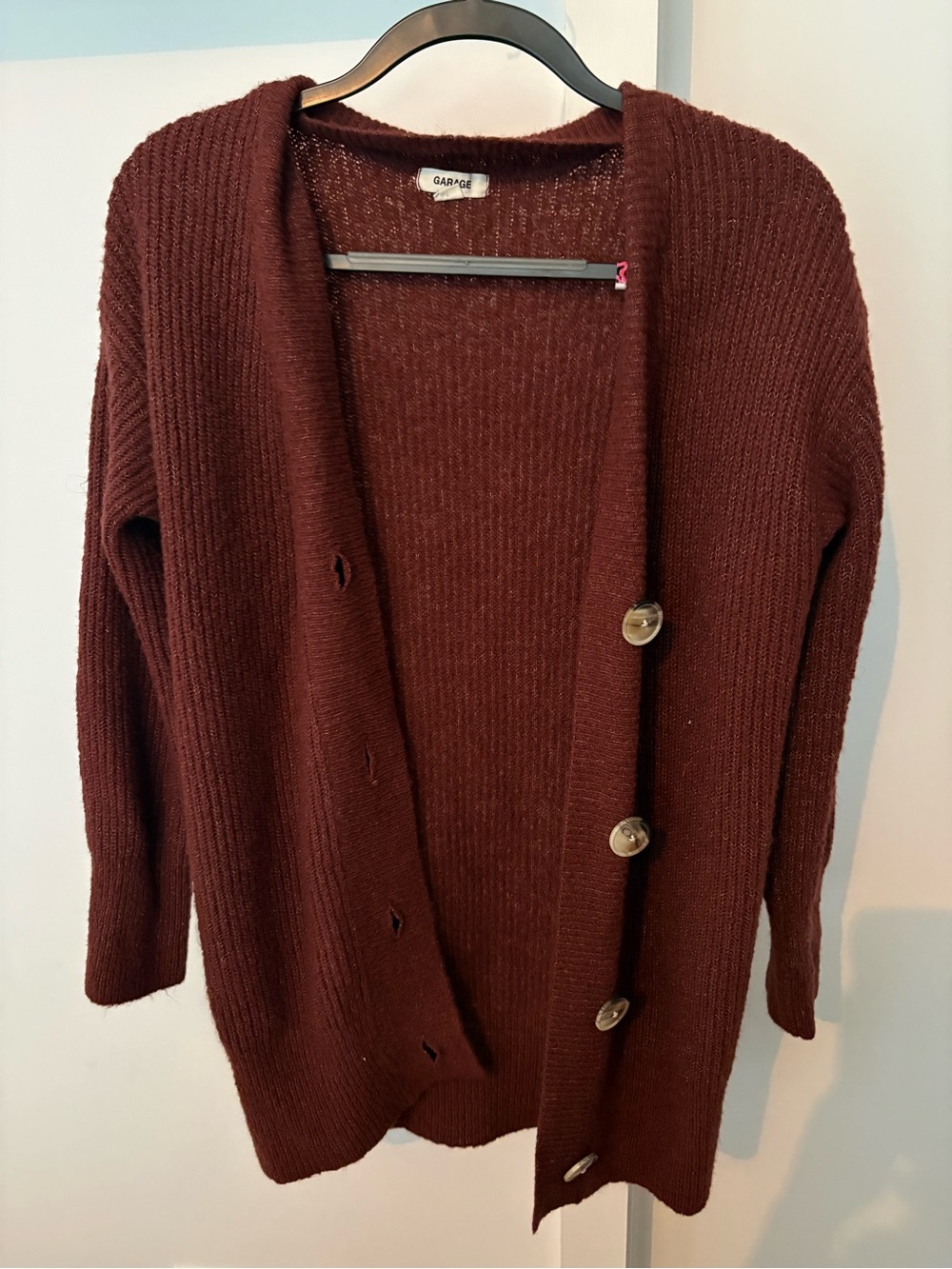 Garage maroon knit cardigan